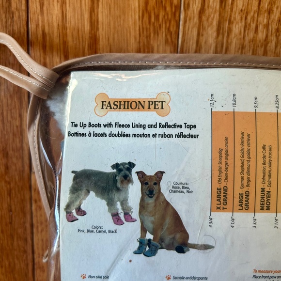 Fashion Pet Fleece Lined with Reflective Tape Dog Boots Set of 4 Size Small - Picture 4 of 5
